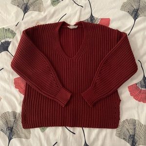 Everlane Texture Cotton Sweater Red sz S